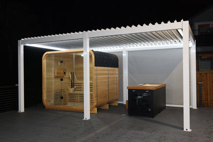 Luxury Glass-Front Outdoor Cube Sauna