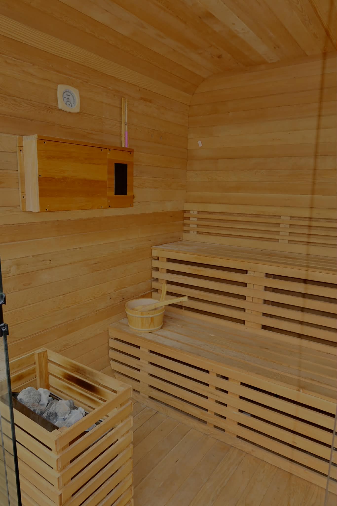 Luxury Glass-Front Outdoor Cube Sauna