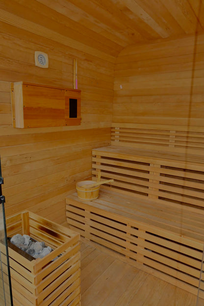 Luxury Glass-Front Outdoor Cube Sauna