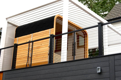 Luxury Glass-Front Outdoor Cube Sauna