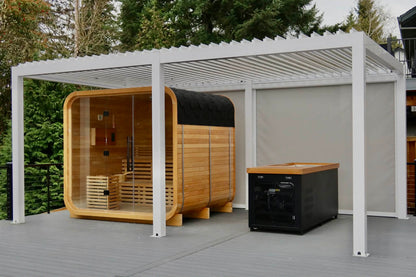 Luxury Glass-Front Outdoor Cube Sauna